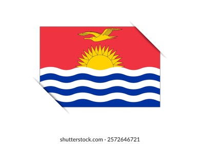 Kiribati flag - rectangle colorful flag representing a country cultural identity and heritage. The essence of national pride and unity. Attached by the corners in a paper album