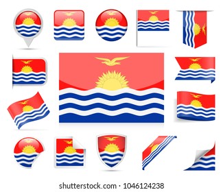 Kiribati Flag Set - Vector Illustration