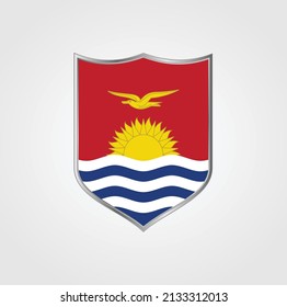 Kiribati Flag with Shield Frame