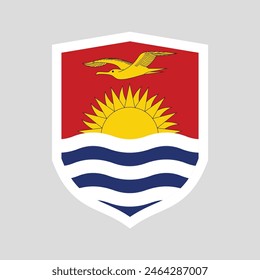 Kiribati Flag in Shield Shape Frame