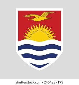 Kiribati Flag in Shield Shape Frame