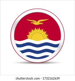 Kiribati flag vector in button design. Eps 10 vector illustration.