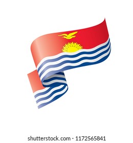 Kiribati flag, vector illustration on a white background