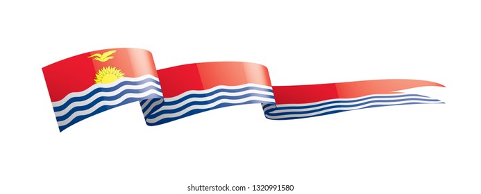 Kiribati flag, vector illustration on a white background