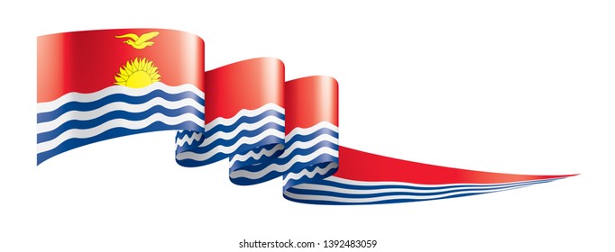 Kiribati flag, vector illustration on a white background