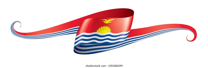 Kiribati flag, vector illustration on a white background