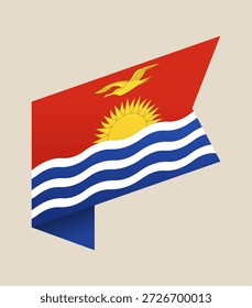 Ilustración vectorial de la bandera de Kiribati presentada como un Anuncio estilizado de la cinta aislado en un fondo neutral para los Diseños nacionales..