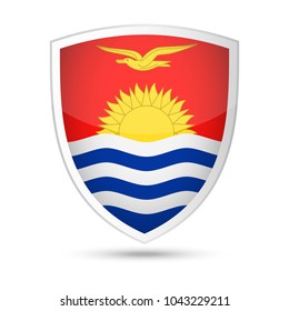 Kiribati Flag Vector Shield Icon - Illustration