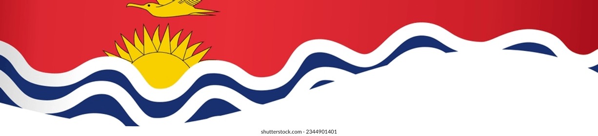Kiribati flag wave isolated on png or transparent background
