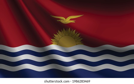 Kiribati flag waving. background for patriotic and national design. vector illustration  