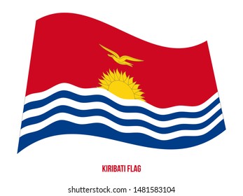 Kiribati Flag Waving Vector Illustration on White Background. Kiribati National Flag.