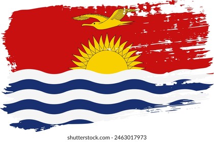 Kiribati flag, wide brush stroke on transparent background, vector.