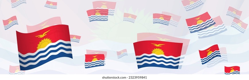 Kiribati flag-themed abstract design on a banner. Abstract background design with National flags. Vector illustration.