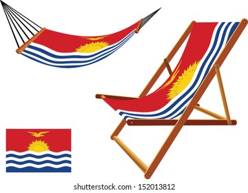 kiribati hammock and deck chair set against white background, abstract vector art illustration