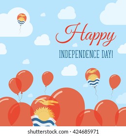 Kiribati Independence Day Flat Patriotic Design. I-Kiribati Flag Balloons. Happy National Day Kiribati Vector Patriotic Design. Celebration Balloons Patriotic Design.