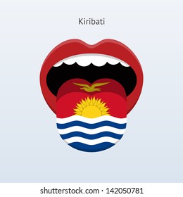 Kiribati language. Abstract human mouth. Vector illustration.