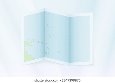 Kiribati map, folded paper with Kiribati map. Vector illustration.