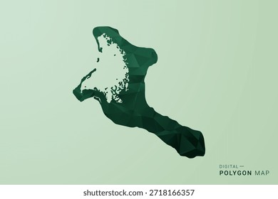 Mapa de Kiribati - Ilustração de vetor estilo polígono verde, baixo projeto geométrico poly com silhueta limpa no fundo verde macio.