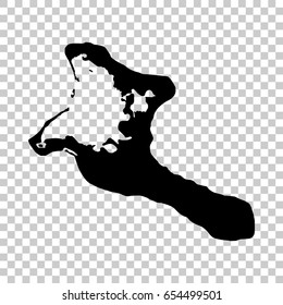 Kiribati map isolated on transparent background. Black map for your design. Vector illustration, easy to edit.