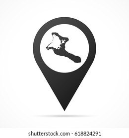 Kiribati Map on location pin. Map pointer isolated on a white background.
Conceptual vector illustration.
