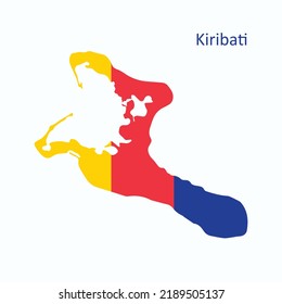 Kiribati map on a white background. Vector illustration