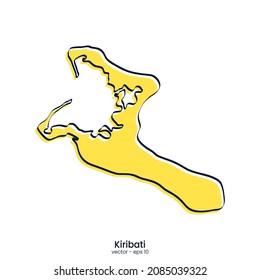 Kiribati map vector illustration template design. Outline style.