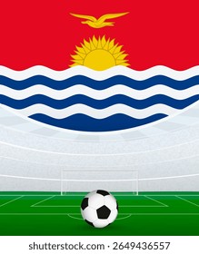 Kiribati National Football Theme, Stadium and Soccer Ball. Soccer Match Concept in Kiribati. Ideal for use in sports event promotions, football themed designs, and tournament advertisements.