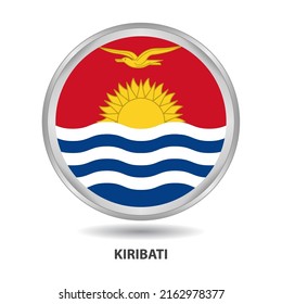 Kiribati round flag design is used as badge, button, icon, wall painting