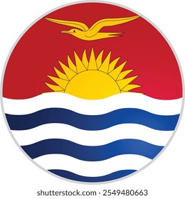 Kiribati Round Flag Icon Vector