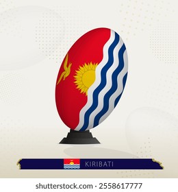 Kiribati Rugby Ball on Rugby Kicking Tees with Modern Design. Illustration perfect for sports, national pride, and rugby-related projects.