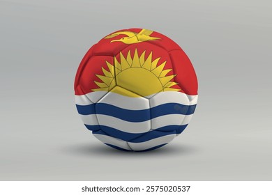 Kiribati soccer ball featuring the national flag design on a gray background