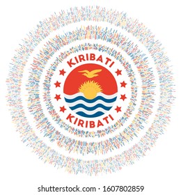 Kiribati symbol. Radiant country flag with colorful rays. Shiny sunburst with Kiribati flag. Attractive vector illustration.