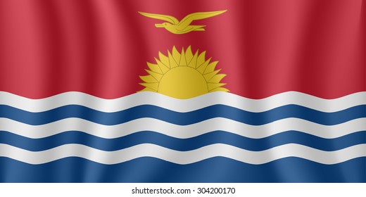 Kiribati waving flag - vector icon