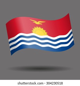 Kiribati waving flag - vector icon