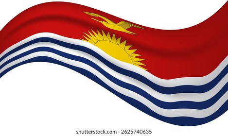 Bandera ondulada de Kiribati, ondeando la Ilustración vectorial