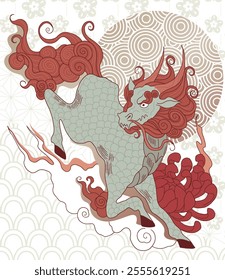 The Kirin is another chimeral creature of Japanese folklore, fantasy,