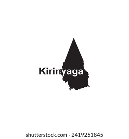 Kirinyaga Kenya map and black lettering design on white background