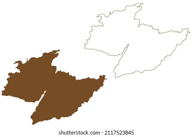 Kirjalaon island (Republic of Finland) map vector illustration, scribble sketch Kirjalaön map