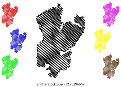 Kirkeoy island (Kingdom of Norway) map vector illustration, scribble sketch Kirkeoy map