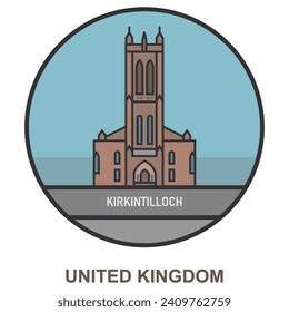 Kirkintilloch. Cities and towns in United Kingdom. Flat landmark