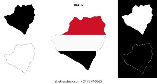 Kirkuk Governorate Outline Karte gesetzt