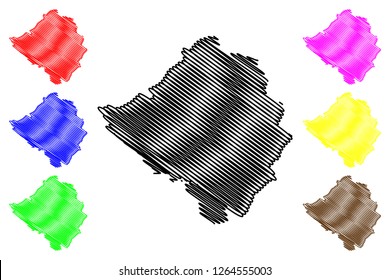 Kirsehir (Provinces of the Republic of Turkey) map vector illustration, scribble sketch Kirşehir ili map
