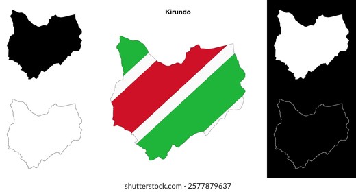 Kirundo province outline map set