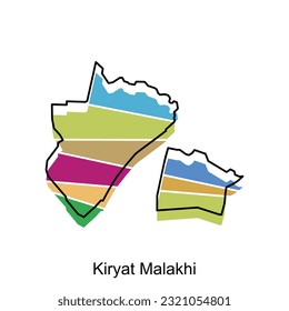 Kiryat Malakhi map territory icon. Israel map vector icon for web design isolated on white background