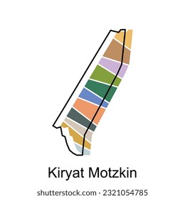 Kiryat Motzkin mapa icono ilustración vectorial, Mapa destacado en el país de Israel, plantilla de diseño de ilustración