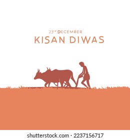 Kisan Divas (Farmer’s Day) is celebrated every year on 23 december. vector illustration.

