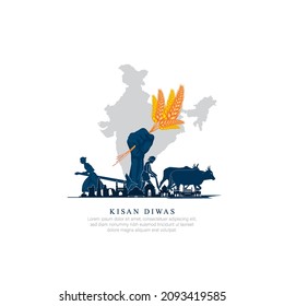 KISAN DIWAS- ILUSTRACIÓN VECTORIAL DE KISAN DIWAS