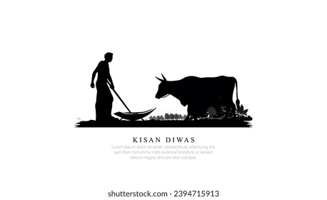KISAN DIWAS- ILUSTRACIÓN VECTORIAL DE KISAN DIWAS