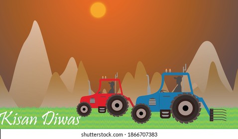 Kisan Diwas vector illustration December 23.
