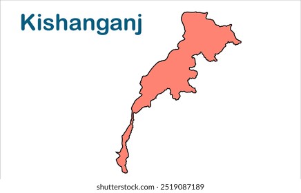 Mapa de subdivisão de Kishanganj, Distrito de Kishanganj, Estado de Bihar, República da Índia, Governo de Bihar, Território indiano, Índia Oriental, política, aldeia, turismo